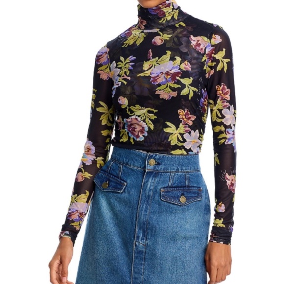 Cinq a Sept Bridgette Mesh Turtleneck Size XS NEW - Picture 1 of 3